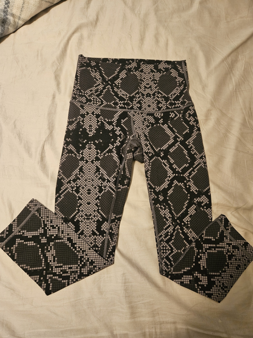 lululemon athletica Black & Gray Snake Print High-Rise Leggings